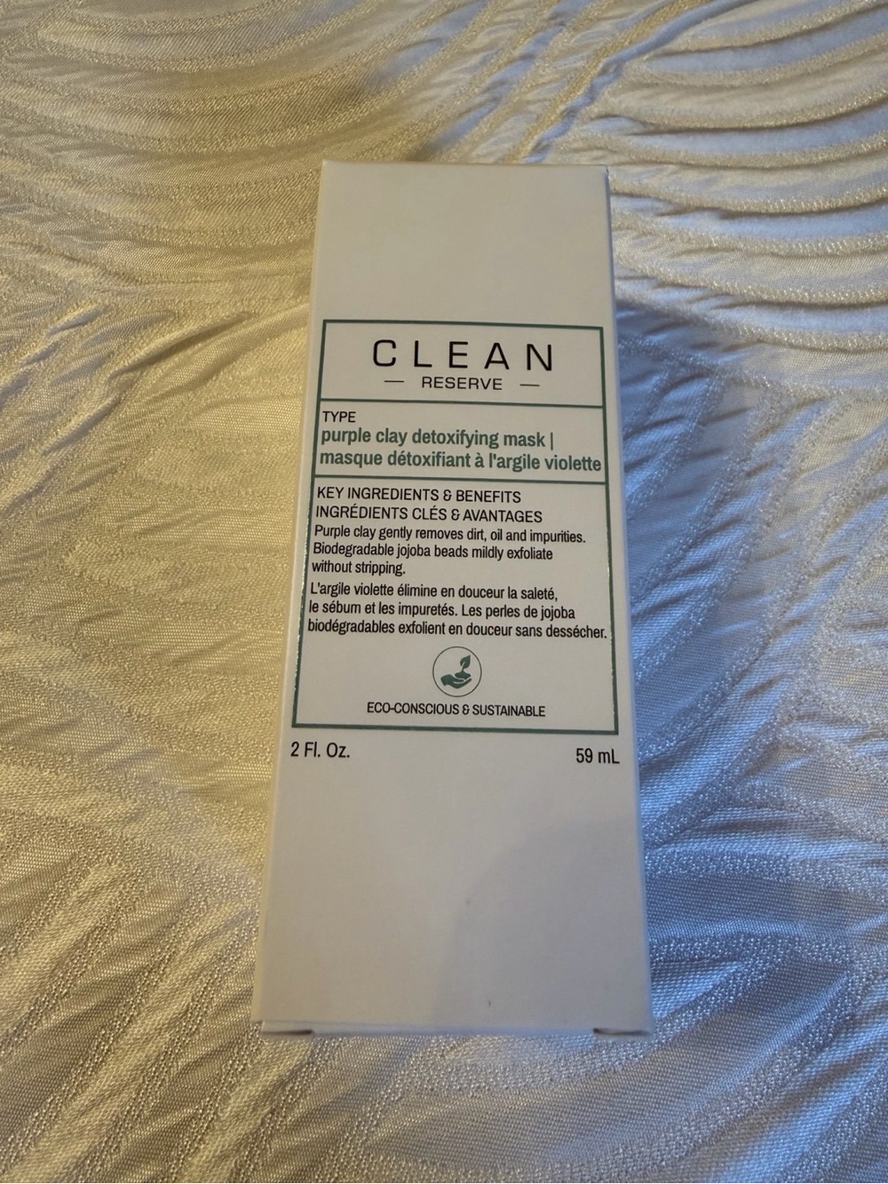 CLEAN Reserve Purple Clay Detoxifying Mask 2 oz 59 mL NEW IN BOX